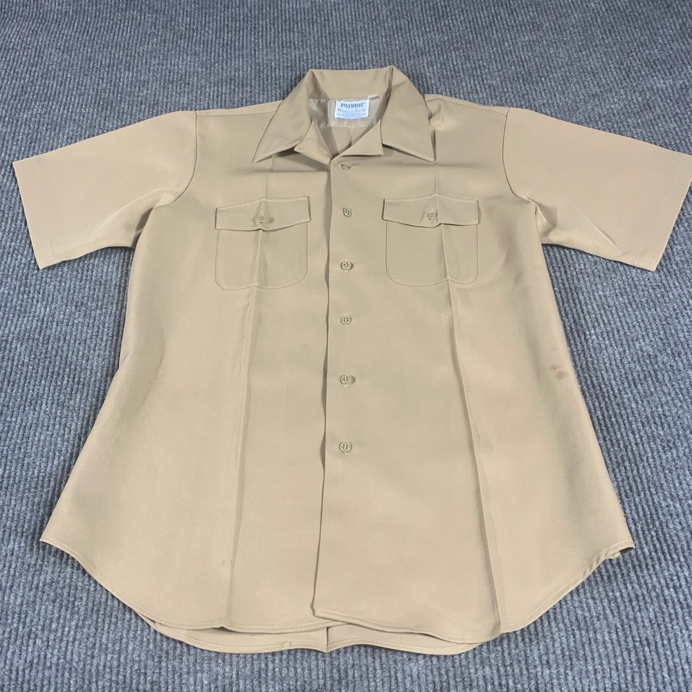 VTG Patriot Shirt Mens XL Beige Button Up Weintraub Military Navy Vietnam War